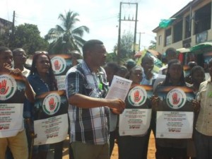 S.I.N. protesters during a peaceful walk in Anambra State.