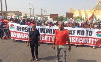 Workers Troop Out in Abuja Protesting High Cost of Living, Insecurity Others