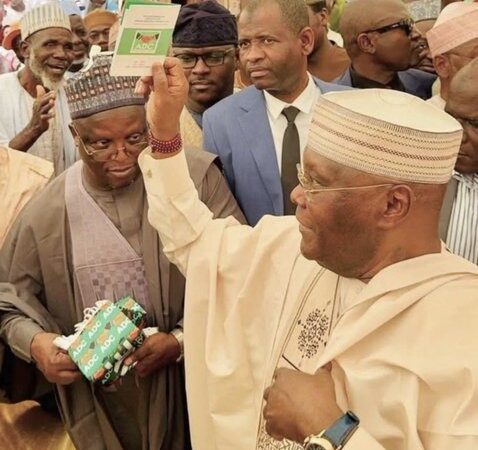 2027 Elections: Atiku Displays His ADC Membership Card